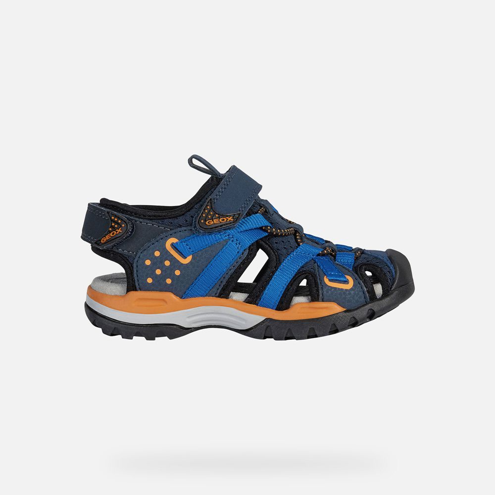 Sandales Geox Borealis - Bleu Marine/Orange - Garcon 053291-EOM